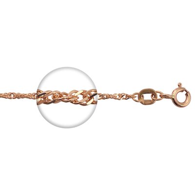 Цепь плетения "Сингапур" из золота 585 пробы