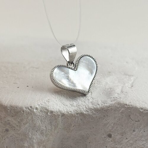 Подвеска "Сердце" с перламутром из серебра 925 пробы