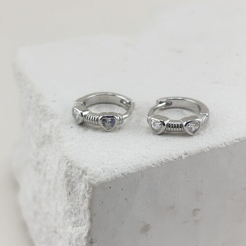 Серьги с фианитами из серебра 925 пробы