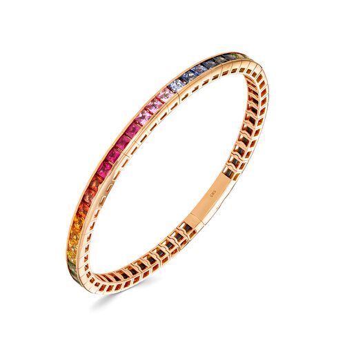 Браслет с сапфирами и рубинами из золота 585 пробы