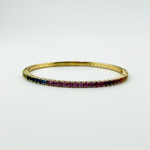 Браслет с сапфирами из желтого золота 585 пробы