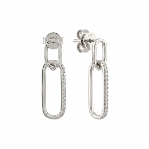 Серьги с бриллиантами из белого золота 585 пробы