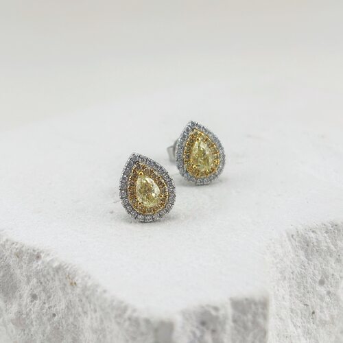 Серьги с бриллиантами из белого золота 585 пробы