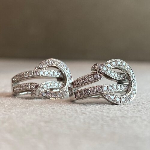 Серьги с бриллиантами из белого золота 585 пробы