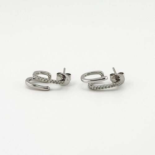 Серьги с бриллиантами из белого золота 585 пробы