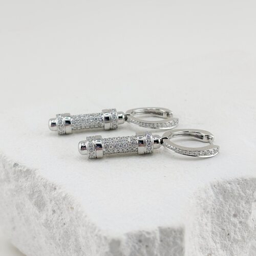 Серьги с бриллиантами из белого золота 585 пробы