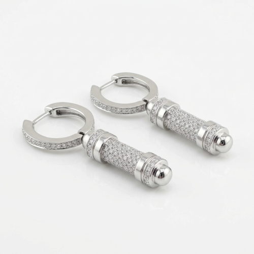 Серьги с бриллиантами из белого золота 585 пробы