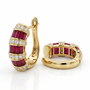 Серьги с рубинами и бриллиантами из желтого золота 585 пробы арт. CE44333A-WD-RU-YG