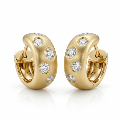 Серьги с бриллиантами из желтого золота 585 пробы