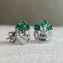 Серьги с изумрудами и бриллиантами из белого золота 585 пробы арт. CE45764-WD-EM