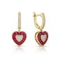 Серьги "Сердца" с рубинами и бриллиантами из желтого золота 585 пробы арт. CE46102-WD-RU-YG