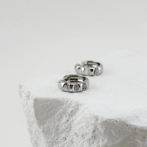 Серьги с бриллиантами из белого золота 585 пробы