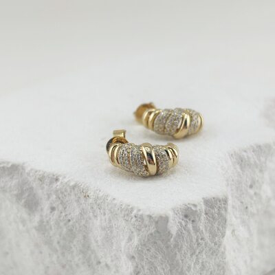 Серьги с бриллиантами из желтого золота 585 пробы