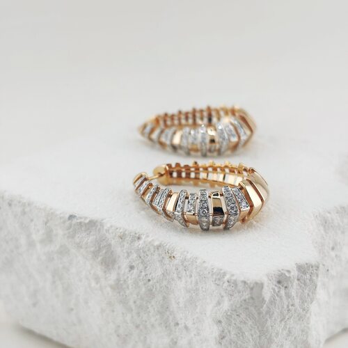 Серьги с бриллиантами из золота 585 пробы