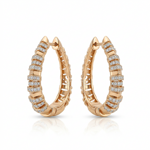 Серьги с бриллиантами из золота 585 пробы