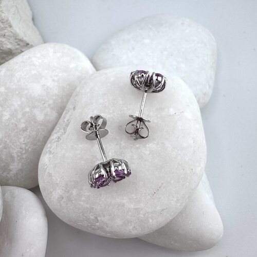 Серьги с бриллиантами и сапфирами из золота 585 пробы