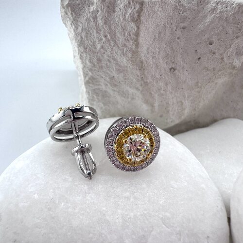 Серьги с бриллиантами из золота 585 пробы