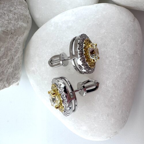 Серьги с бриллиантами из золота 585 пробы