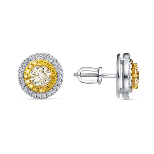 Серьги с бриллиантами из золота 585 пробы