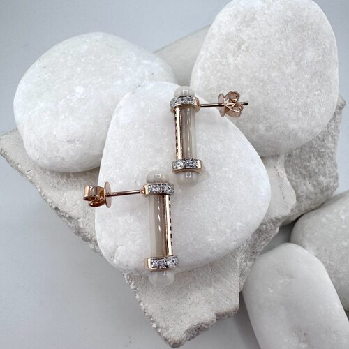 Серьги с сапфирами и бриллиантами из золота 585 пробы