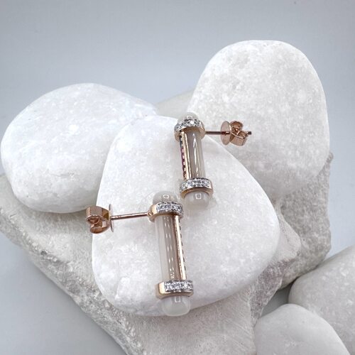 Серьги с сапфирами и бриллиантами из золота 585 пробы