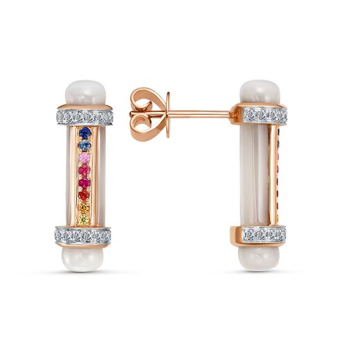 Серьги с сапфирами и бриллиантами из золота 585 пробы