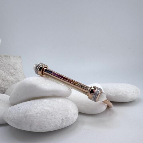 Браслет с сапфирами, рубинами и бриллиантами из золота 585 пробы