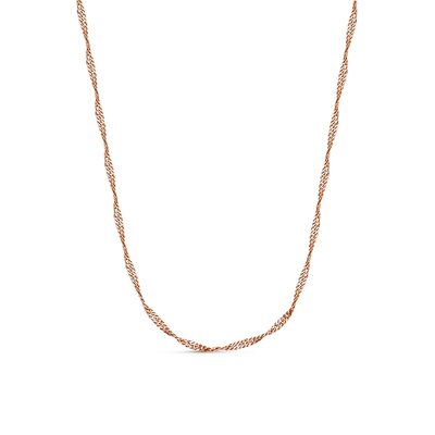 Цепь плетения "Сингапур" из серебра 925 пробы с позолотой