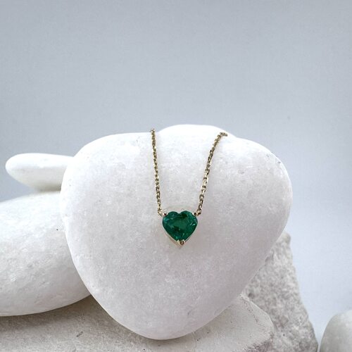 Колье с изумрудом из золота 585 пробы