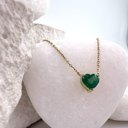 Колье с изумрудом из золота 585 пробы