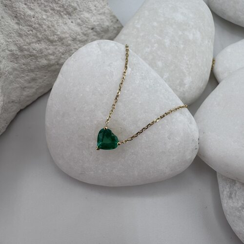 Колье с изумрудом из золота 585 пробы