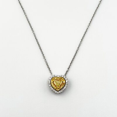 Колье "Сердце" с бриллиантами из белого золота 585 пробы