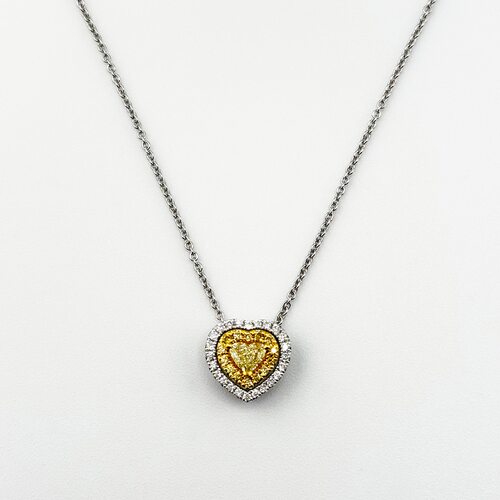 Колье "Сердце" с бриллиантами из белого золота 585 пробы