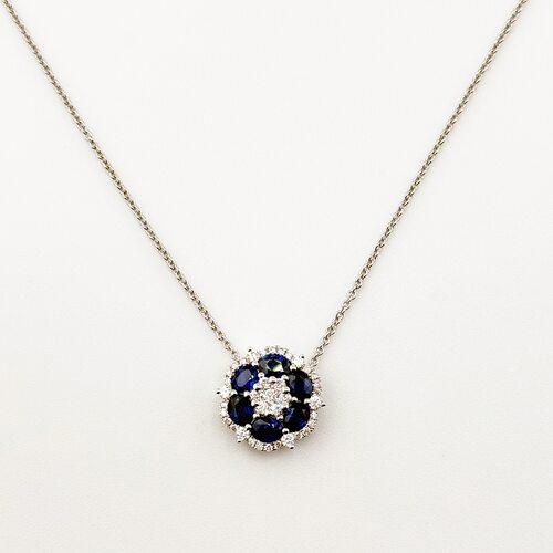 Колье с сапфирами и бриллиантами из золота 585 пробы арт. CN33591-WD-BS-ML