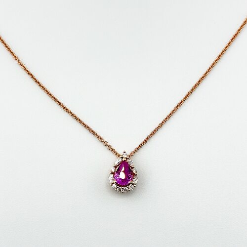 Колье с сапфирами и бриллиантами из золота 585 пробы