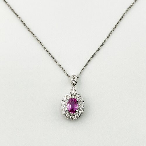 Колье с сапфирами и бриллиантами из золота 585 пробы