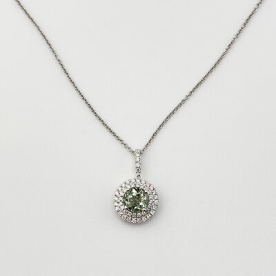 Колье с турмалином и бриллиантами из золота 585 пробы