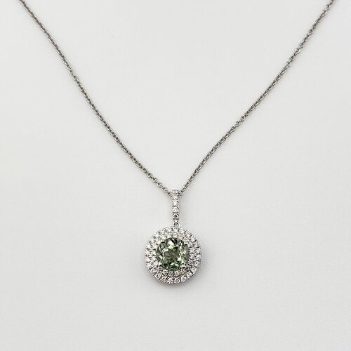 Колье с турмалином и бриллиантами из золота 585 пробы