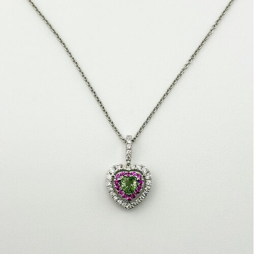 Колье с сапфирами и бриллиантами из золота 585 пробы