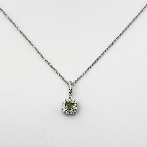 Колье с сапфирами и бриллиантами из белого золота 585 пробы