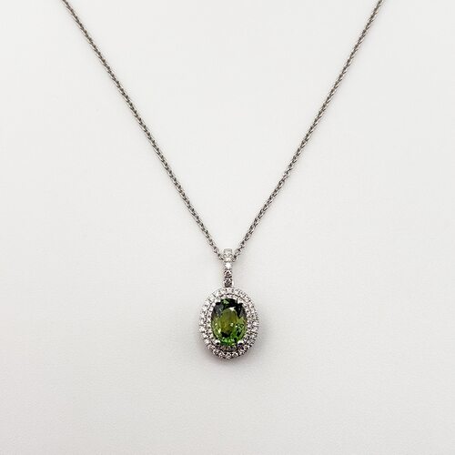 Колье с сапфиром и бриллиантами из золота 585 пробы