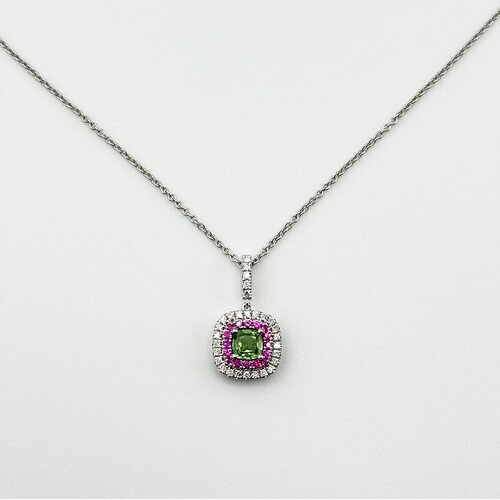 Колье с сапфирами и бриллиантами из золота 585 пробы