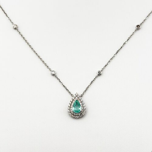 Колье с турмалином и бриллиантами из золота 585 пробы