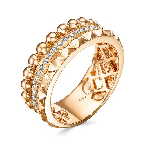  Кольцо с бриллиантами из золота 585 пробы