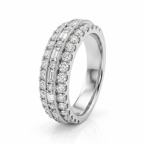 Кольцо с бриллиантами из белого золота 585 пробы