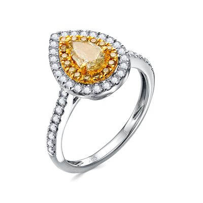 Кольцо с бриллиантами из белого золота 585 пробы