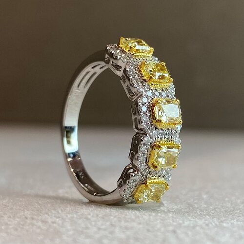 Кольцо с бриллиантами из белого золота 585 пробы