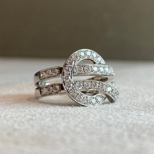 Кольцо с бриллиантами из белого золота 585 пробы