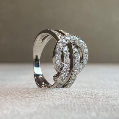 Кольцо с бриллиантами из белого золота 585 пробы