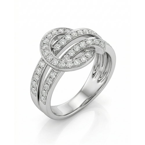 Кольцо с бриллиантами из белого золота 585 пробы